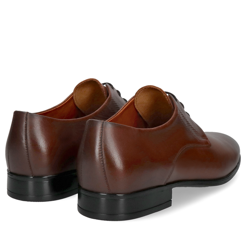 Męskie buty brązowe, eleganckie derby skórzane, buty do ślubu, Conhpol, Konopka Shoes