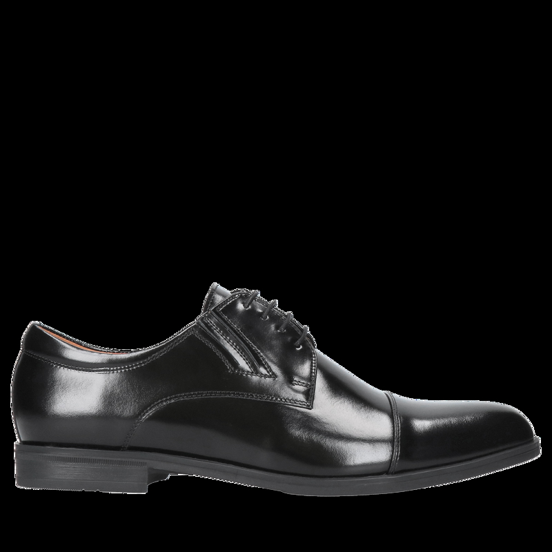 Męskie buty czarne, klasyczne derby, skóra licowa, buty do ślubu, Conhpol, Konopka Shoes