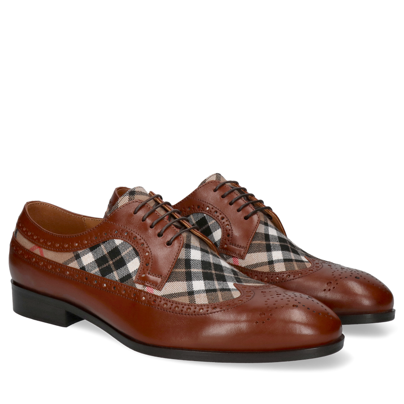 Brązowe derby Hektor, Conhpol - polska produkcja, Brogsy, Konopka Shoes