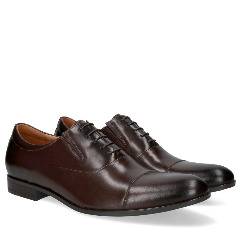 Brązowe oxfordy Richard, Conhpol - polska produkcja, Oxford, Konopka Shoes