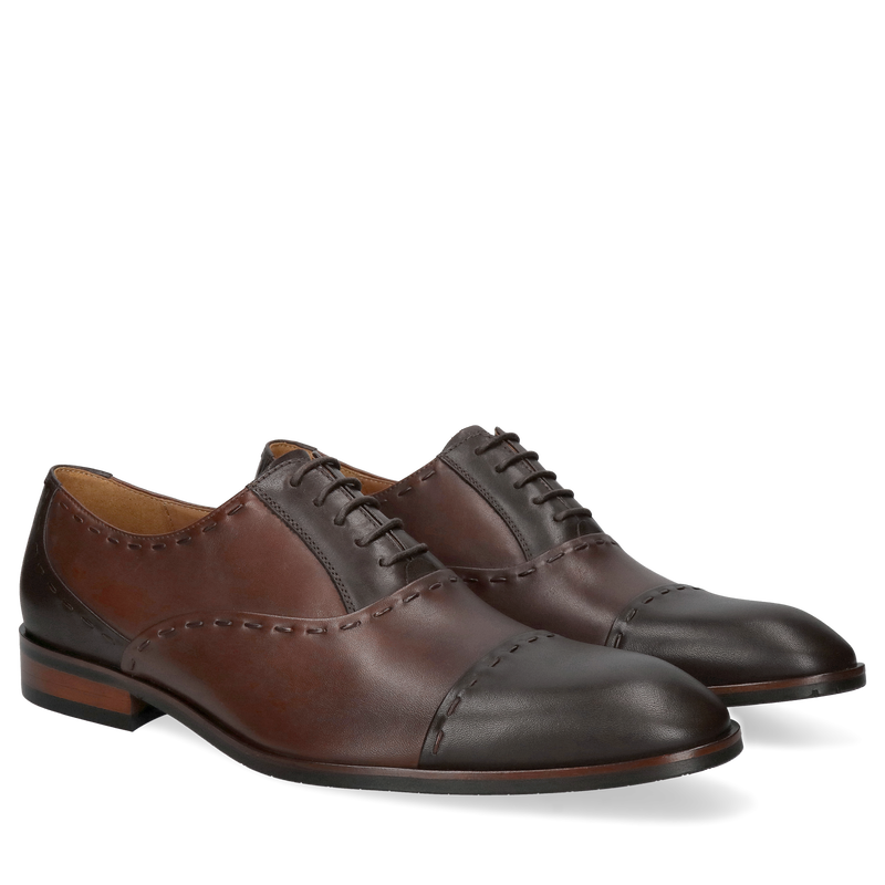 Brązowe oxfordy Kevin, Conhpol - polska produkcja, Oxford, Konopka Shoes