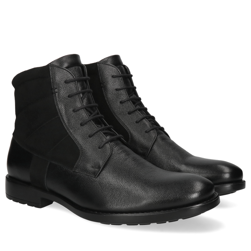 Czarne trzewiki Artur, Conhpol - polska produkcja, Trzewiki, Konopka Shoes