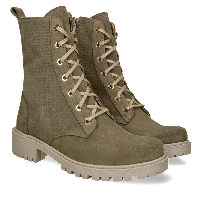 Zamszowe botki wiązane z okrągłym noskiem, polskie buty, Conhpol Relax, Konopka Shoes