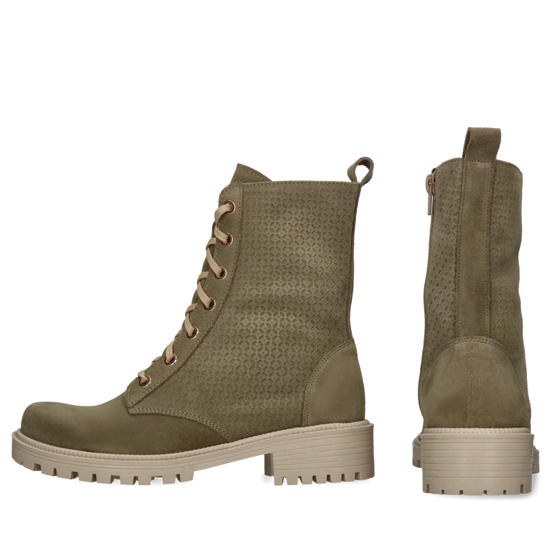 Zamszowe botki wiązane z okrągłym noskiem, polskie buty, Conhpol Relax, Konopka Shoes