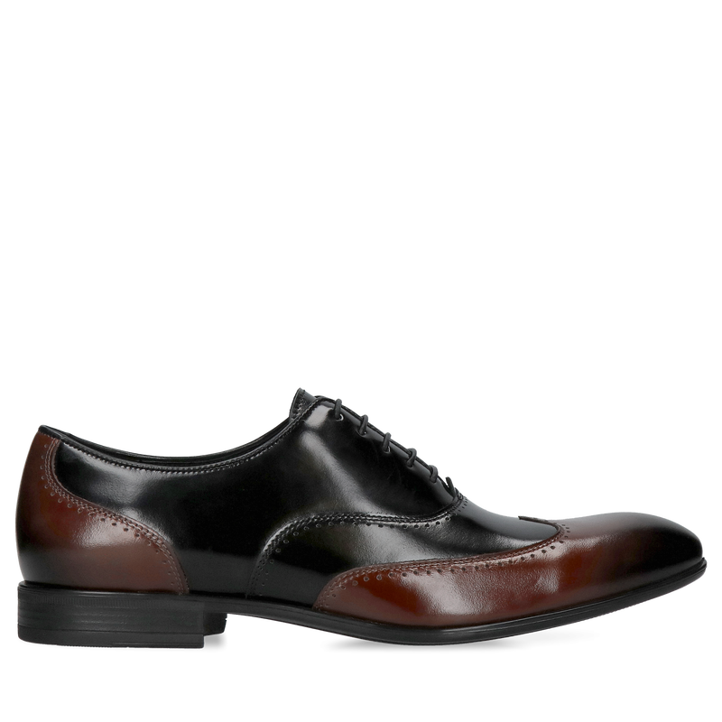 Czarno-brązowe oxfordy Miguel, Conhpol - polska produkcja, Oxford, Konopka Shoes