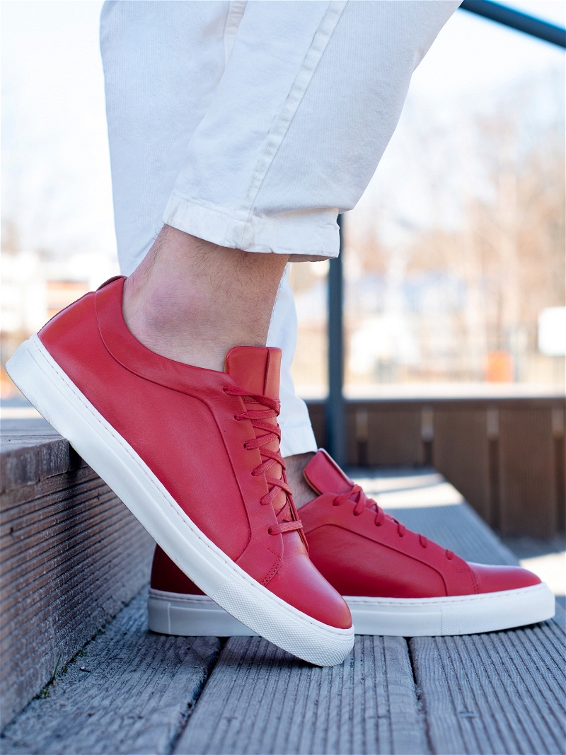 Czerwone buty Fotyn, Conhpol Dynamic - polska produkcja, SD2629-03, Sneakersy, Konopka Shoes