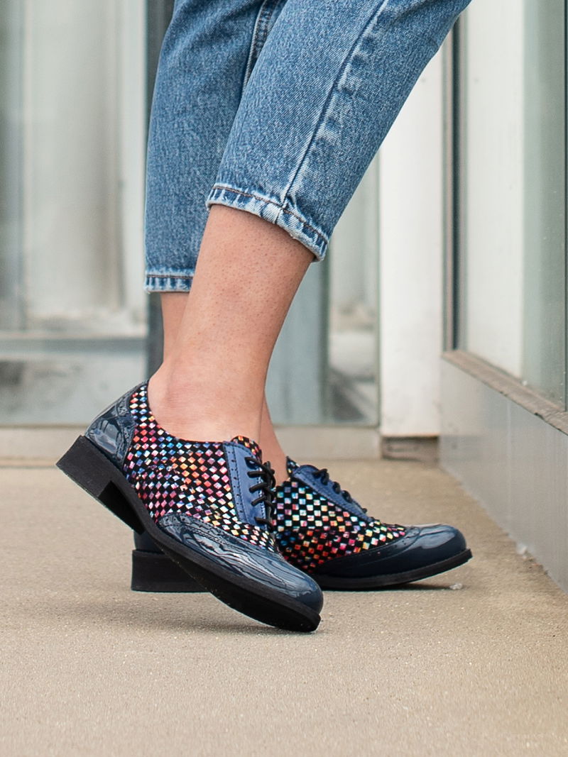 Granatowe półbuty Emma, Conhpol Relax - polska produkcja, Półbuty, RE1808-05, Konopka Shoes Granatowe półbuty Emma, Conhpol Relax - polska produkcja, Półbuty, RE1808-05, Konopka Shoes