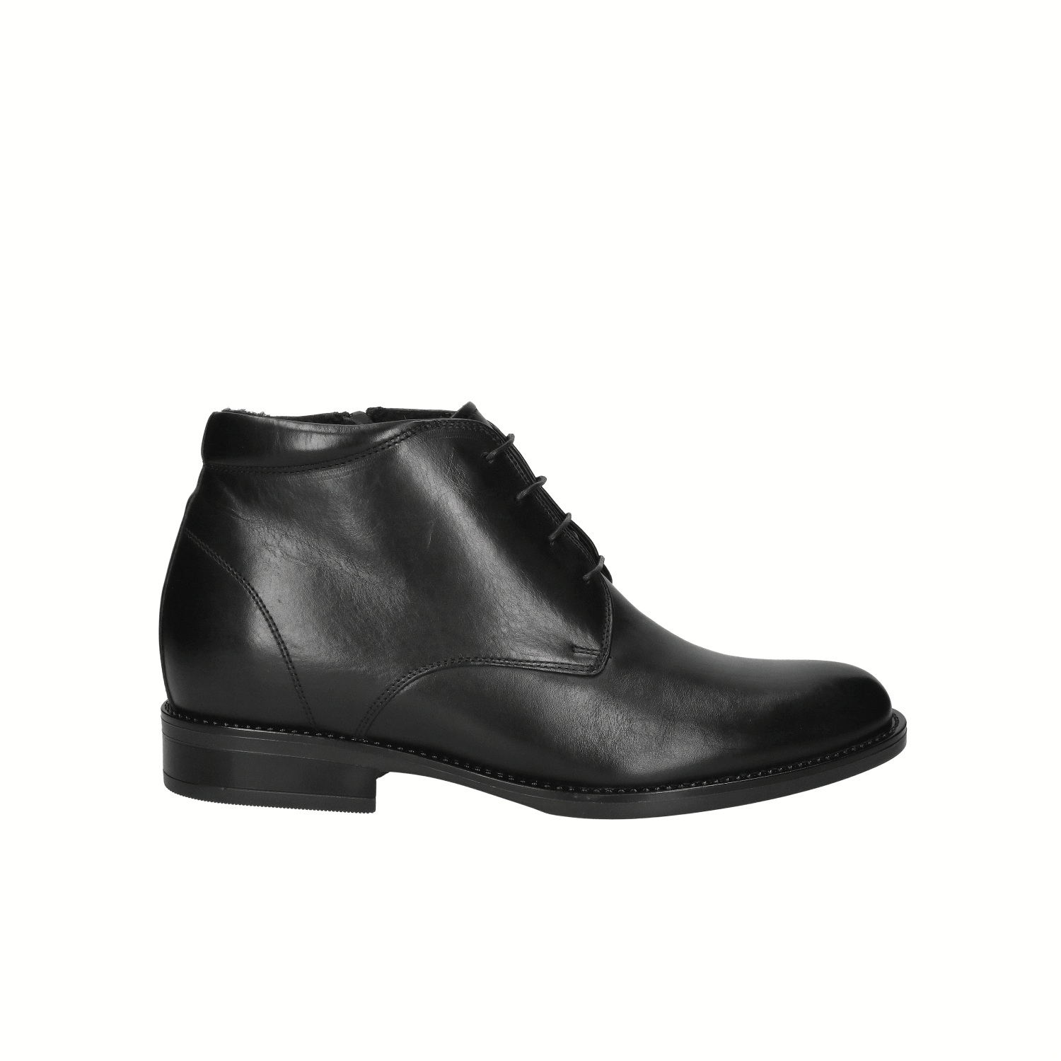 Skórzane buty męskie eleganckie, trzewiki podwyższajace zimowe