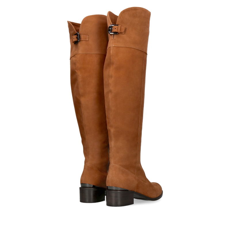 Wysokie kozaki nad kolano, zimowe kozaki zamszowe, rude kozaki damskie