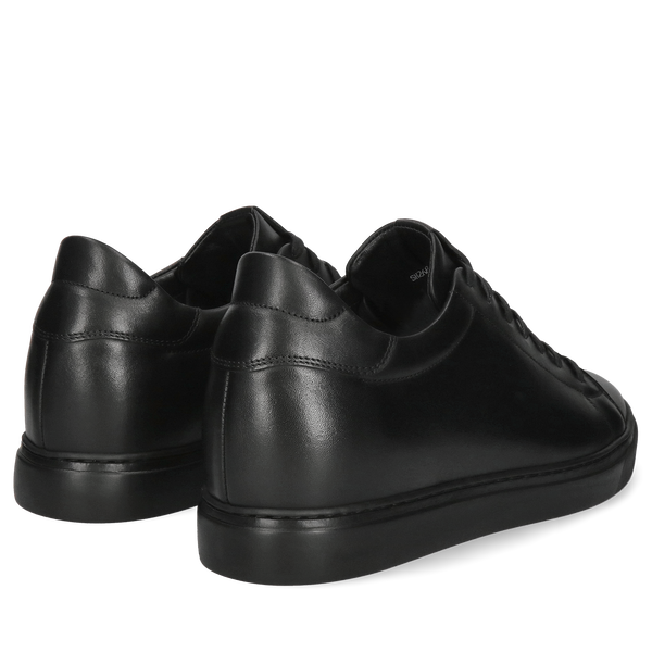 Buty podwyższające czarne, męskie sneakersy, skóra licowa