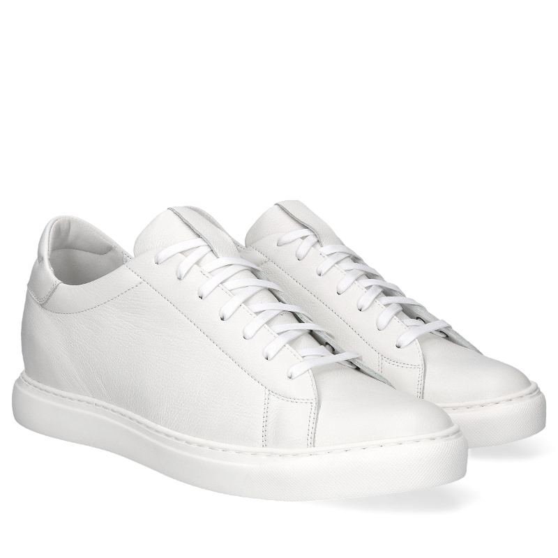 Białe, skórzane buty podwyższające Xavier +6 cm, Conhpol Dynamic - polska produkcja, Sneakersy, SH2682-01, Konopka Shoes