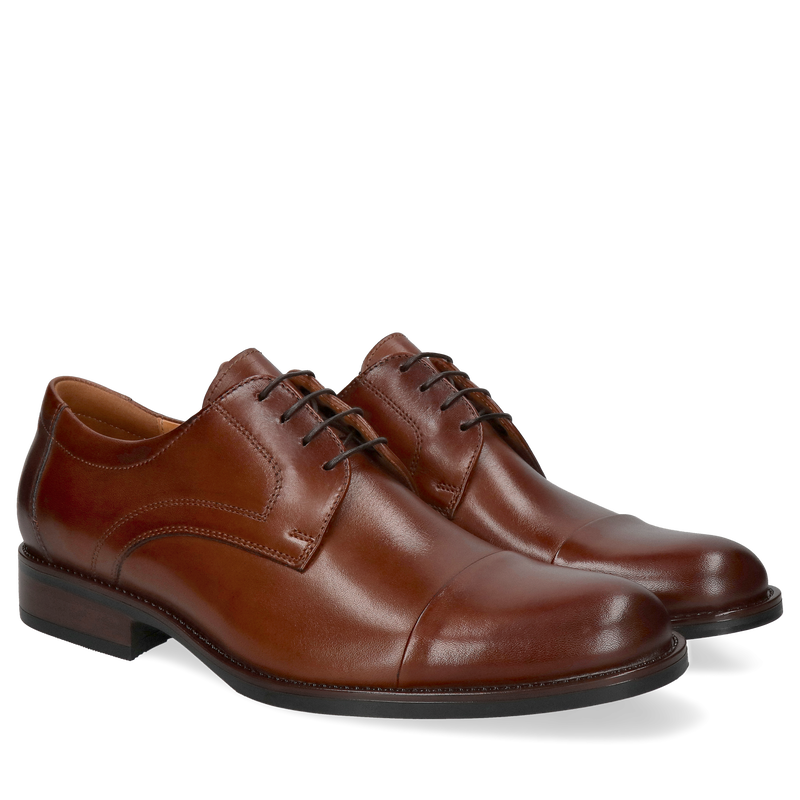 Półbuty męskie skórzane brązowe eleganckie, buty casual, Conhpol, Konopka shoes