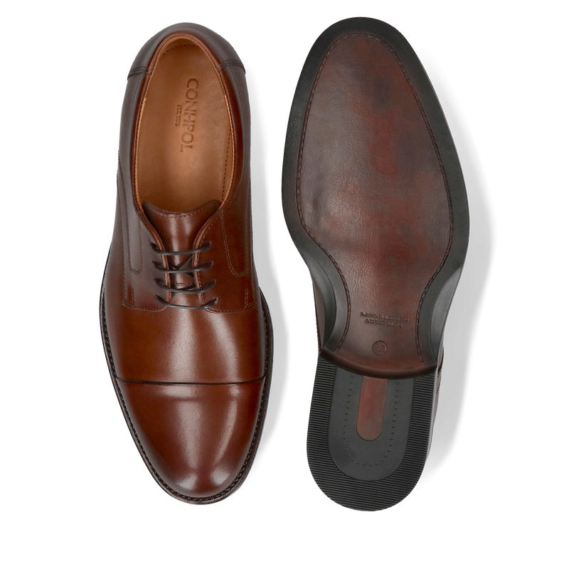 Półbuty męskie skórzane brązowe eleganckie, buty casual, Conhpol, Konopka shoes