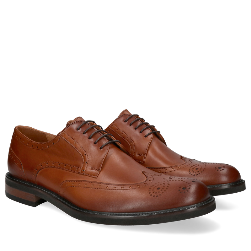 Klasyczne brogsy męskie, idealne do garnituru, tęgość G 1/2