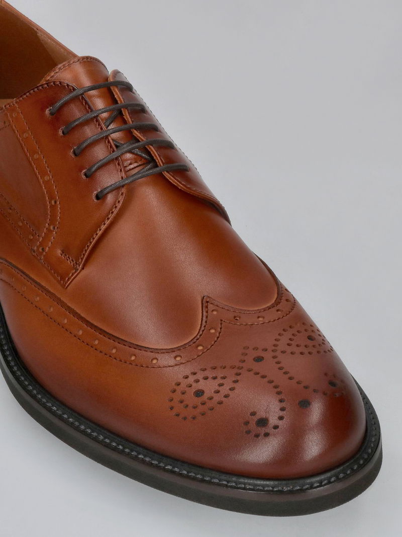 Klasyczne brogsy męskie, idealne do garnituru, tęgość G 1/2