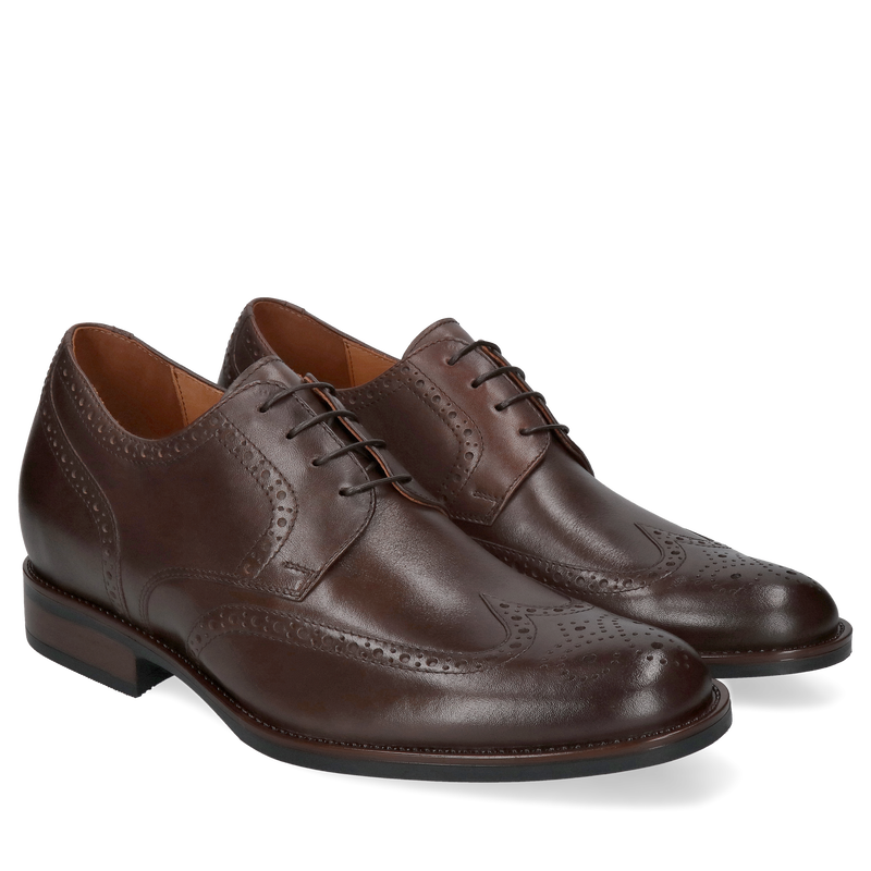 Brogsy skórzane, zwiększ pewność siebie, +7 cm wzrostu