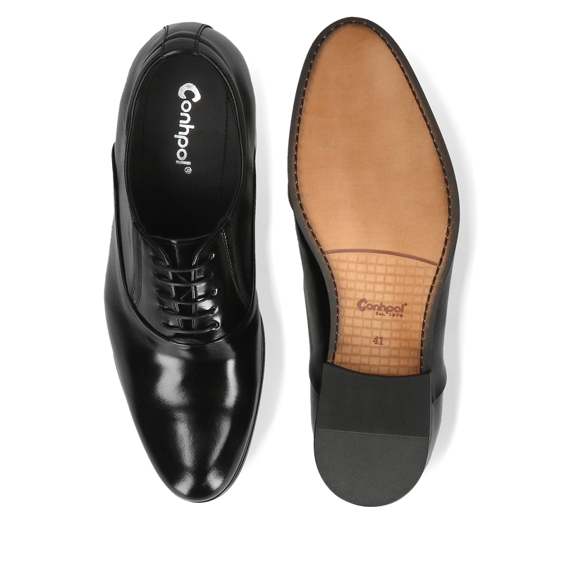 Buty biznesowe podwyższające wzrost, półbuty męskie czarne