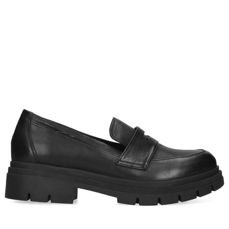 Czarne loafersy Xana, Conhpol BIS - polska produkcja,  BI5761-02, Loafersy i mokasyny, Konopka Shoes