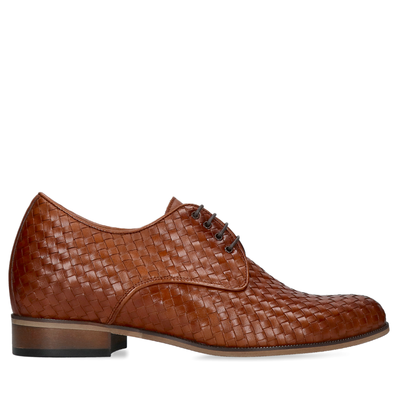 Brązowe buty podwyższające derby Bruce +7 cm, Conhpol - polska produkcja, CH6385-01, Derby, Konopka Shoes