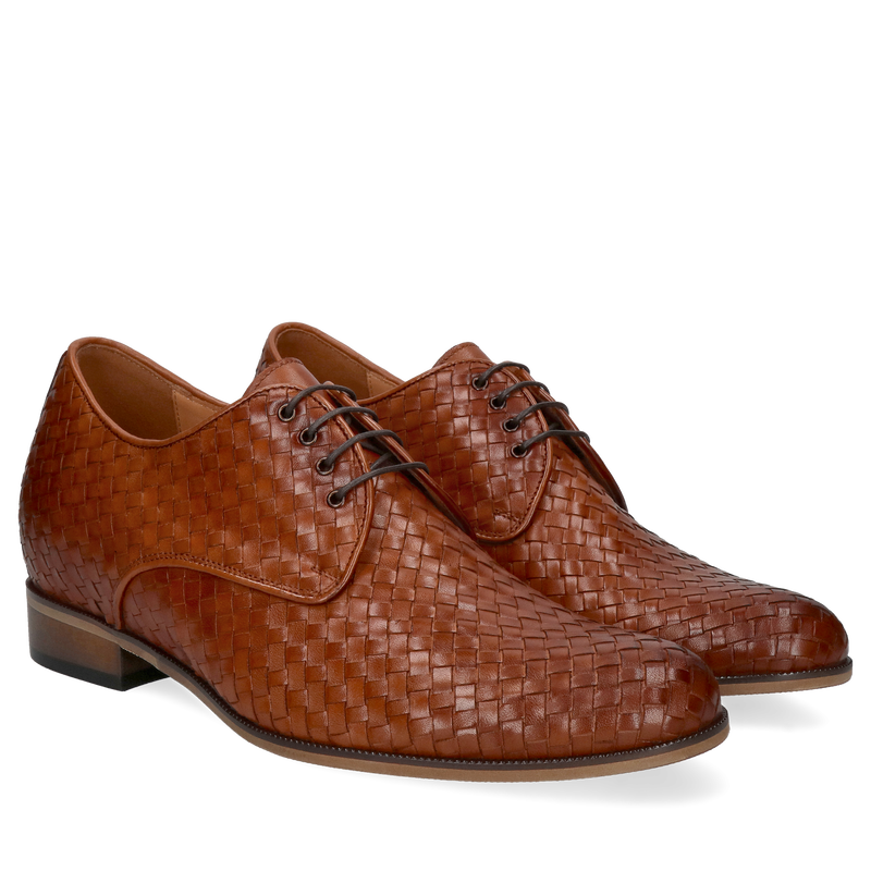 Podkreśl swój status, eleganckie derby skórzane, podwyższające wzrost