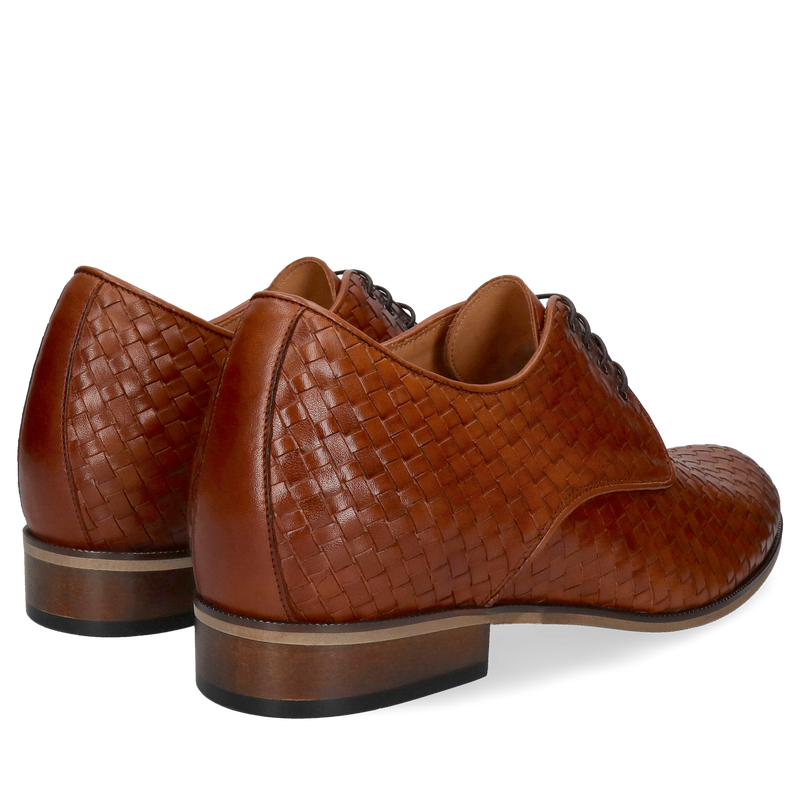 Podkreśl swój status, eleganckie derby skórzane, podwyższające wzrost