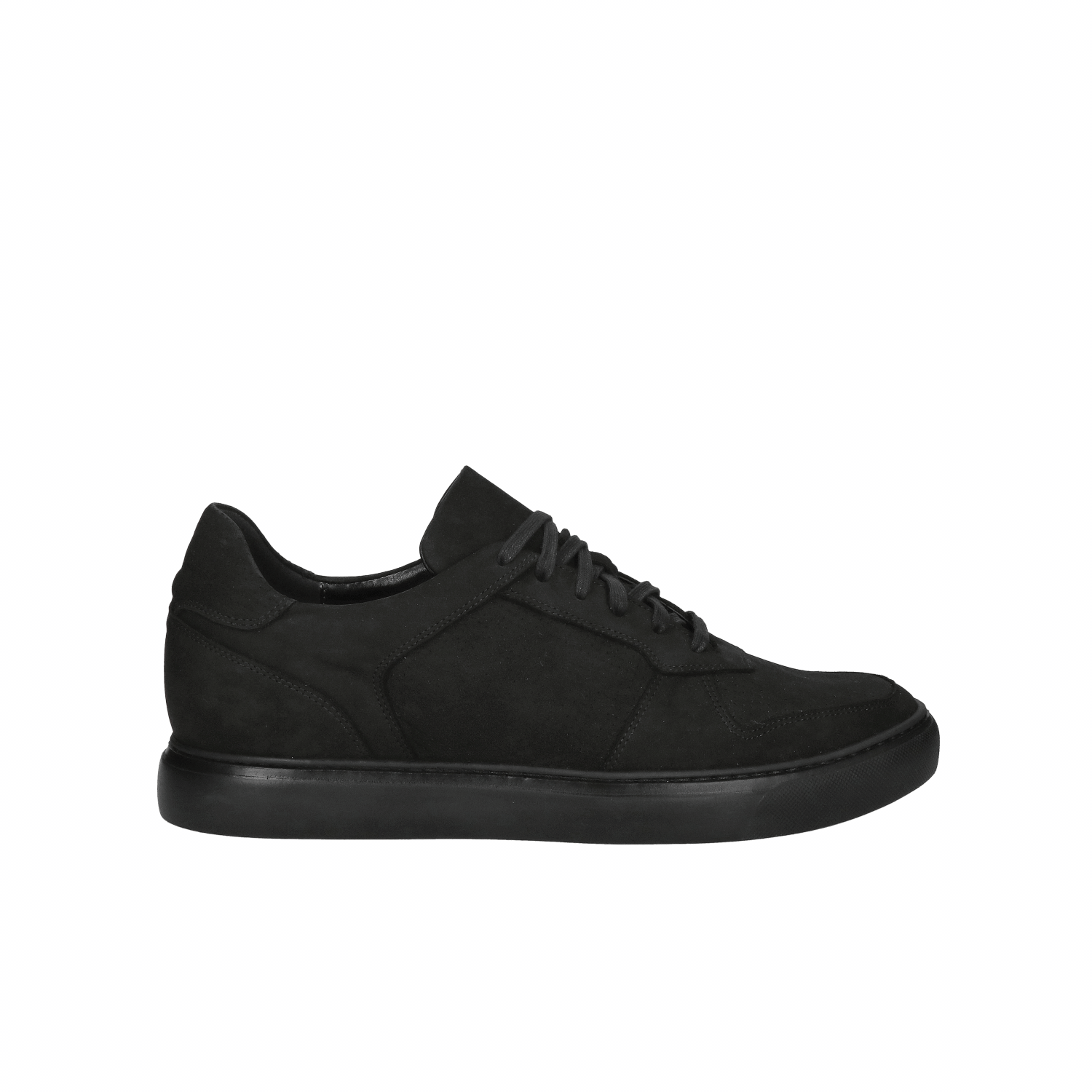 Buty podwyższające czarne, męskie skórzane sneakersy