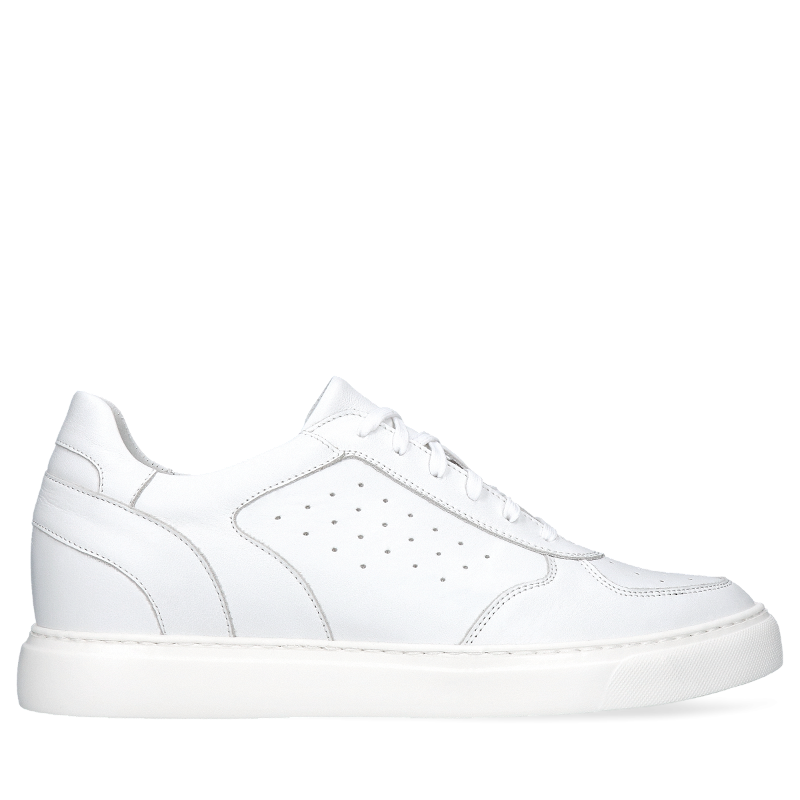 Białe podwyższające sneakersy Xavier +6 cm, Conhpol Dynamic - polska produkcja, Sneakersy, SH2685-01, Konopka Shoes