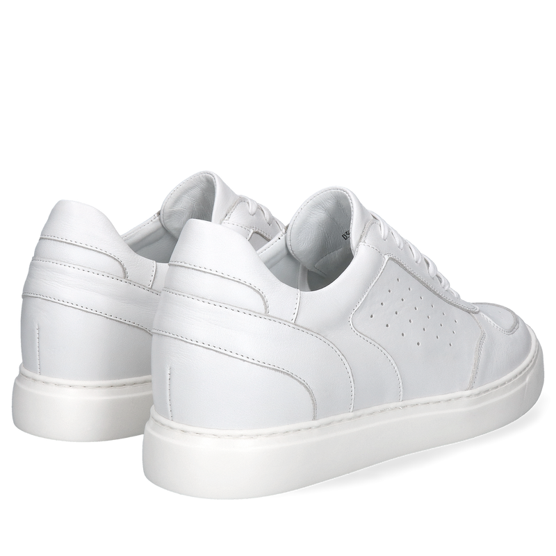 Lekkie białe sneakersy, niewidoczne podwyższenie, idealne na co dzień