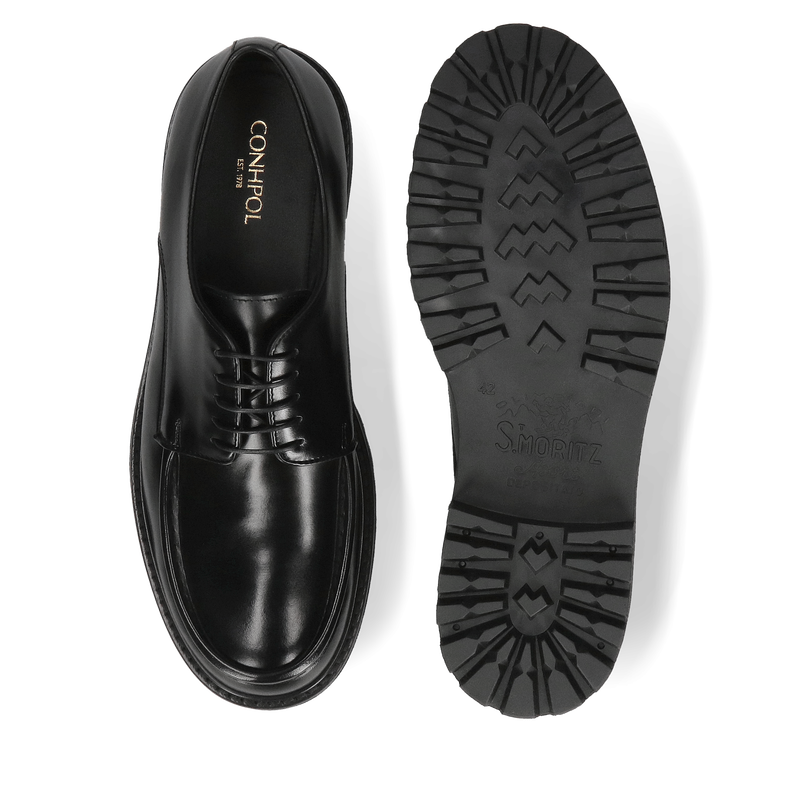 Czarne półbuty męskie z grubą podeszwą do codziennych stylizacji