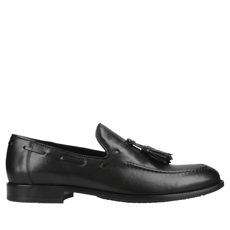 Czarne, casualowe loafersy Lorenzo, Conhpol - polska produkcja, CE4868-01, Mokasyny i Loafersy, Konopka Shoes