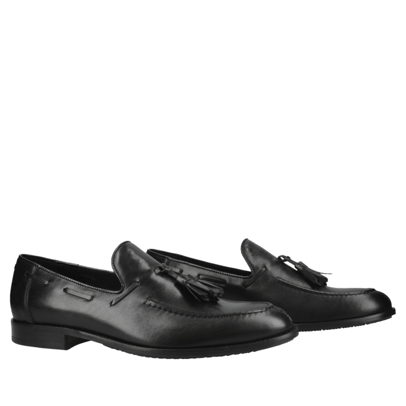 Czarne, casualowe loafersy Lorenzo, Conhpol - polska produkcja, CE4868-01, Mokasyny i Loafersy, Konopka Shoes