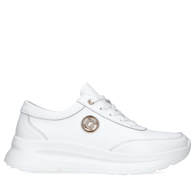 Białe sneakersy damskie ze skóry Corina, Sneakersy, GG0002-01, Konopka Shoes