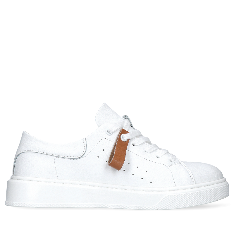 Białe sneakersy damskie ze skóry Odilia, Sneakersy, GG0007-01, Konopka Shoes
