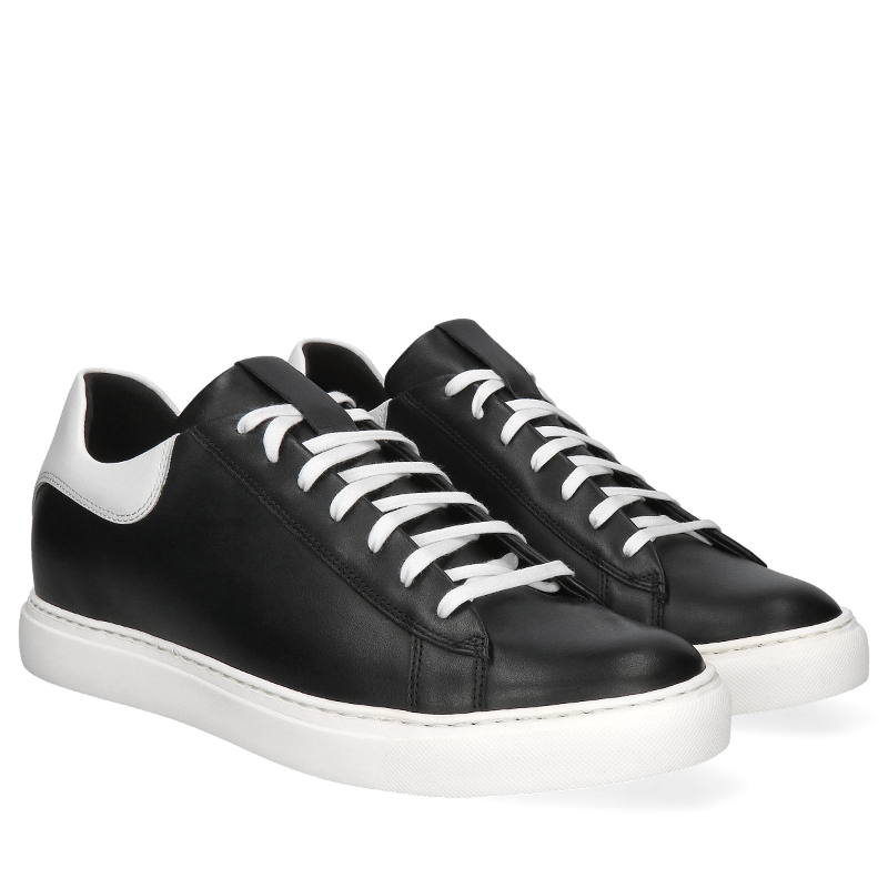 Czarno-białe sneakersy podwyższające Xavier +6 cm, Conhpol Dynamic - polska produkcja, Sneakersy, SH2680-02, Konopka Shoes