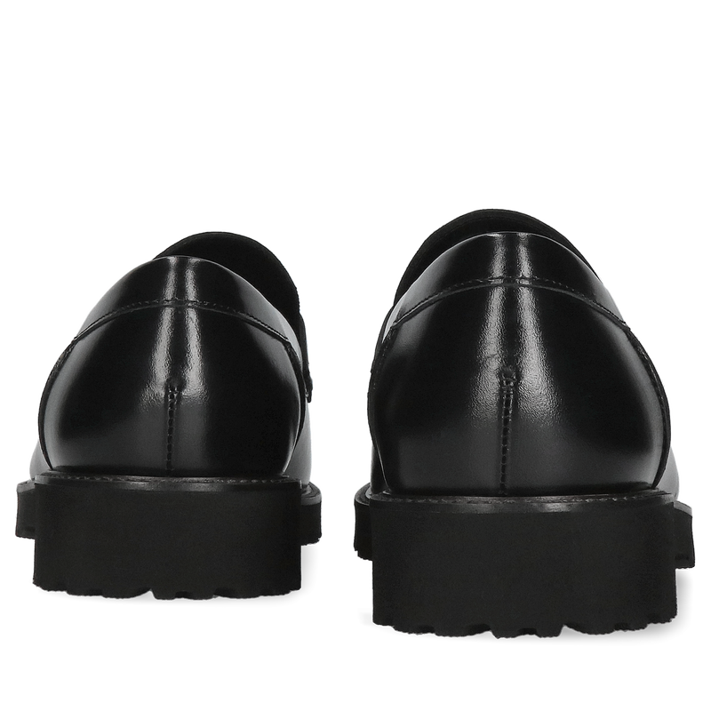 Męskie buty czarne, klasyczne loafersy skórzane, Conhpol, Konopka Shoes