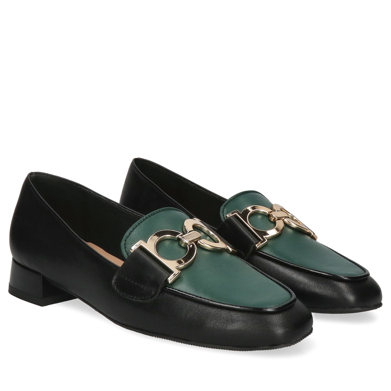 Czarne, skórzane loafersy damskie Luisa, Conhpol Relax - polska produkcja, RE2757-01, Loafersy i mokasyny, Konopka Shoes