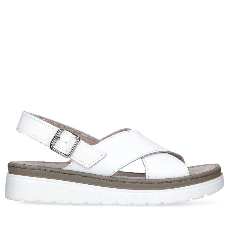 Białe sandały ze skóry licowej Sini, Sandały, GG0008-01, Konopka Shoes