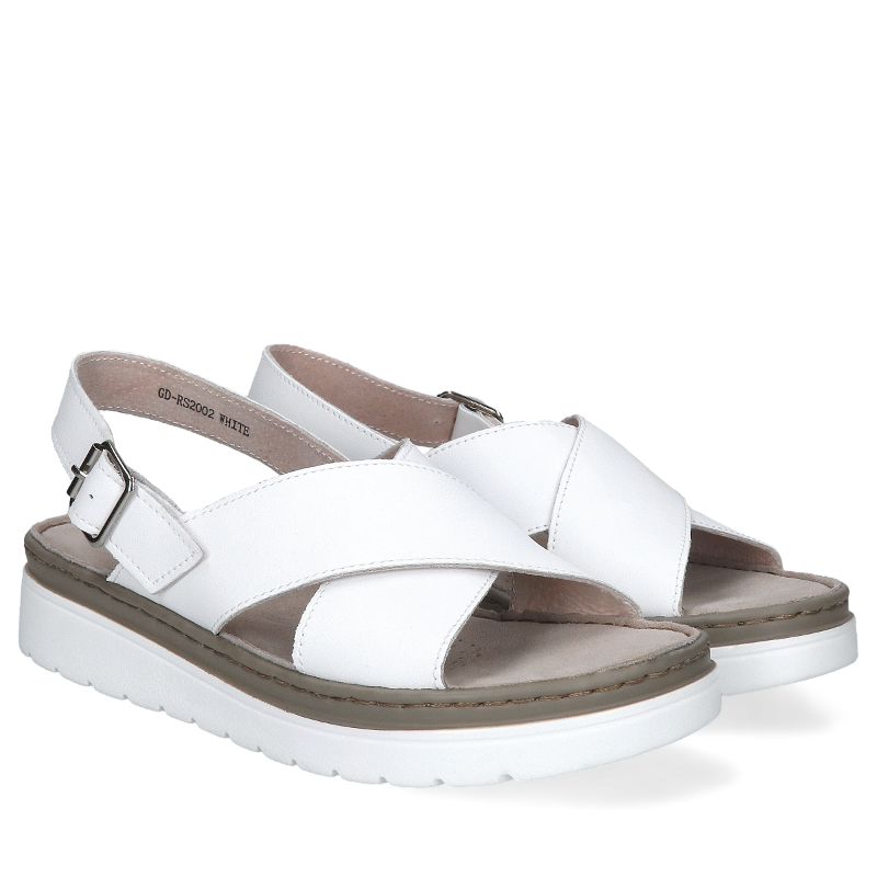 Białe sandały ze skóry licowej Sini, Sandały, GG0008-01, Konopka Shoes