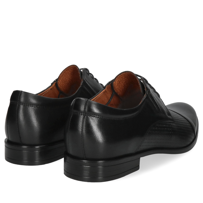 Półbuty wizytowe czarne do garnituru wygodne i lekkie, eleganckie buty z przecięciem
