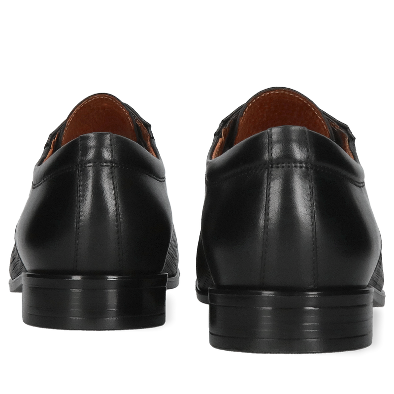 Półbuty wizytowe czarne do garnituru wygodne i lekkie, eleganckie buty z przecięciem