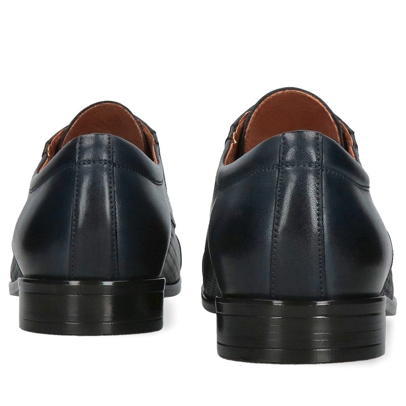 Męskie buty granatowe eleganckie, półbuty wizytowe granatowe