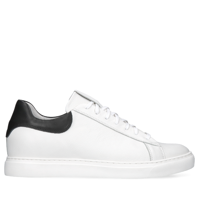 Białe, skórzane buty podwyższające Xavier +6 cm, Conhpol Dynamic - polska produkcja. SH2680-04, Sneakersy, Konopka Shoes