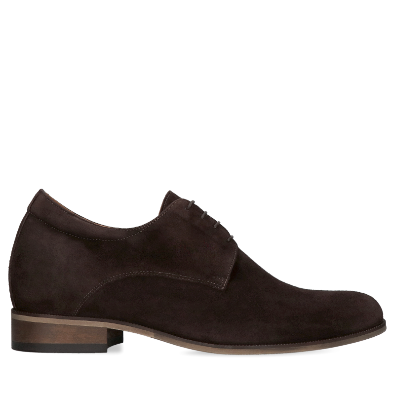 Brązowe półbuty podwyższające Bruce +7 cm, Conhpol- polski producent, Derby, CH4069-04, Konopka Shoes