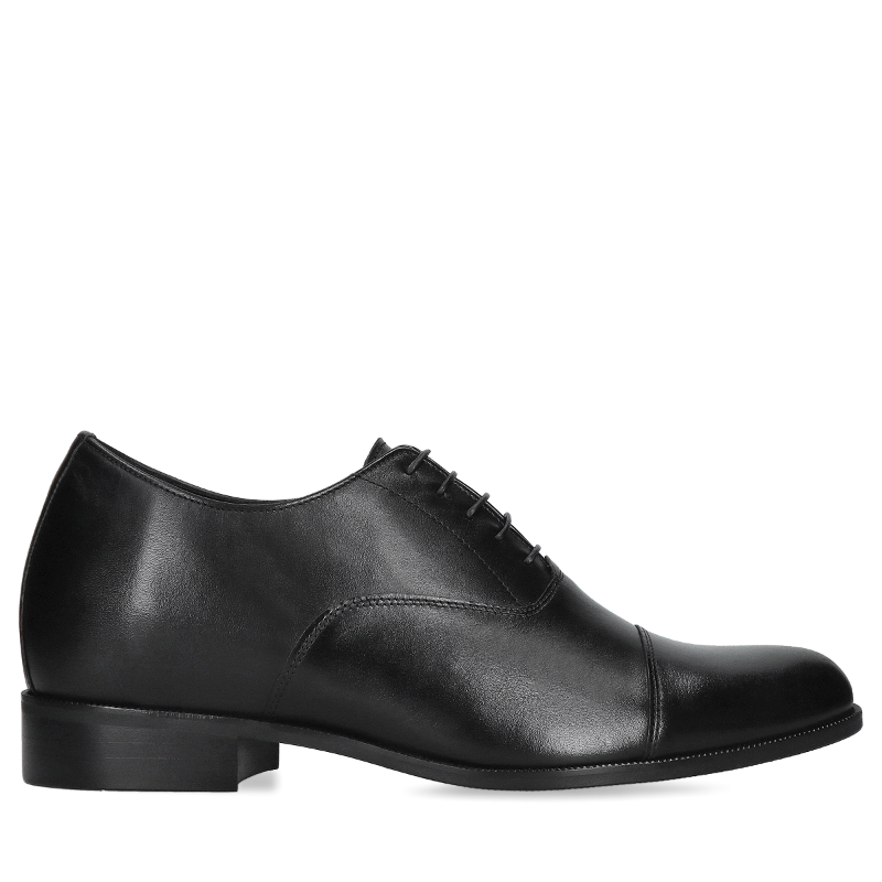 Czarne, eleganckie buty podwyższające, Oxfordy, Conhpol - polska produkcja, CH6229-02, Konopka Shoes