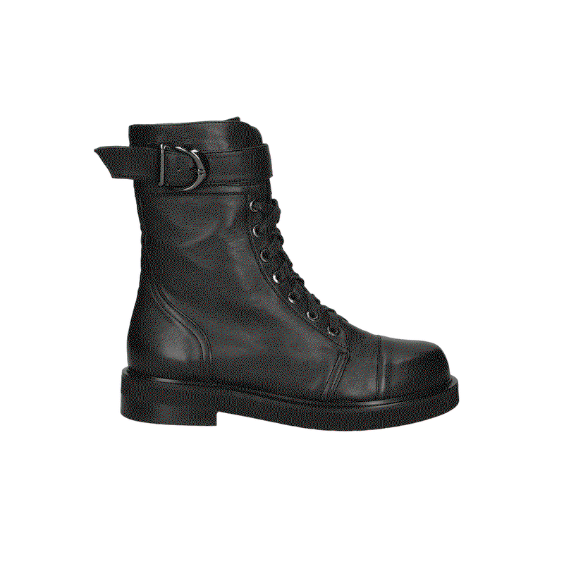 Botki damskie ocieplane, zimowe, workery czarne ze skóry licowej, glany, trzewiki,Konopka Shoes