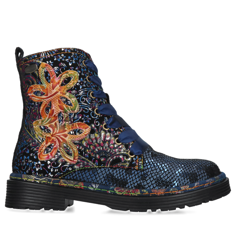 Botki ze skóry zamszowej ozdobnej, trzewiki na grubym spodzie, Konopka Shoes Botki ze skóry zamszowej ozdobnej, trzewiki na grubym spodzie, Konopka Shoes