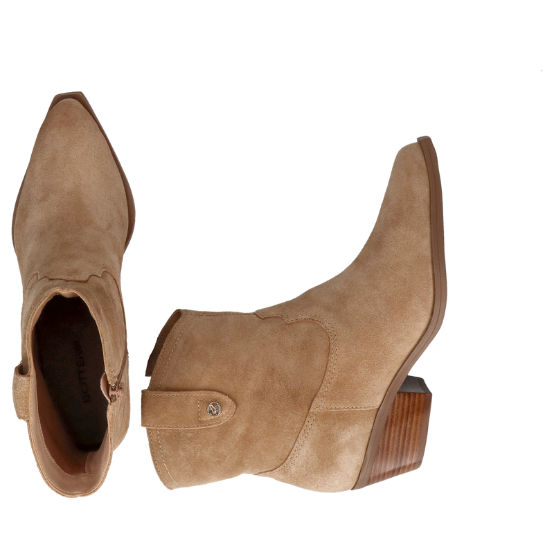 Kowbojki damskie, botki brązowe ze skóry zamszowej na niskim obcasie, Konopka Shoes, NK0004-01 Kowbojki damskie, botki brązowe ze skóry zamszowej na niskim obcasie, Konopka Shoes, NK0004-01
