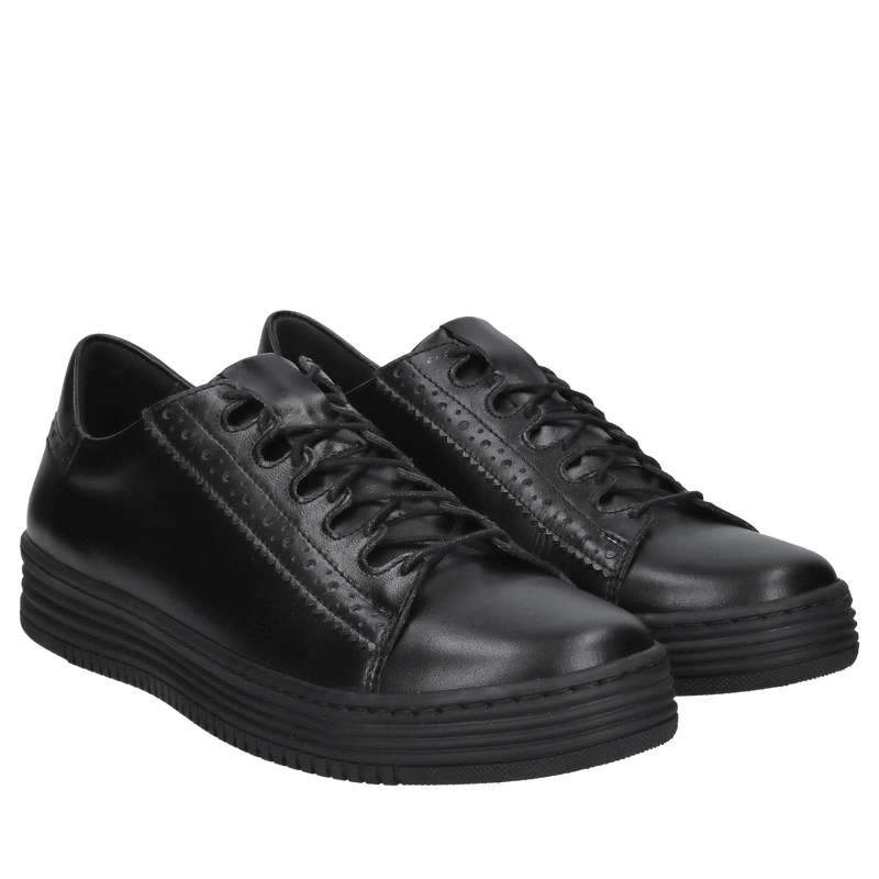 Sneakersy czarne damskie na co dzień, wygodne do pracy, buty sportowe