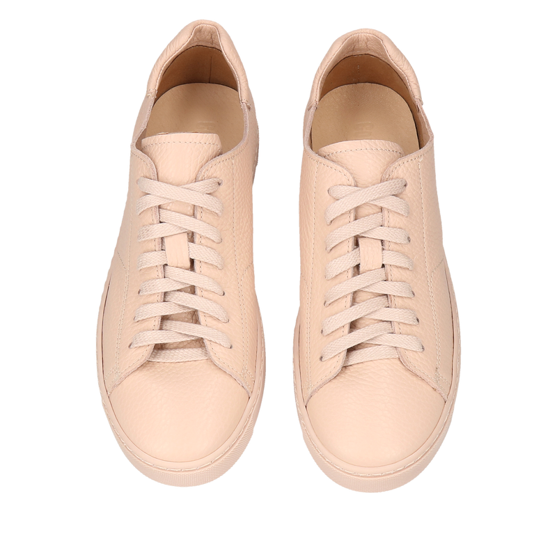 Sneakersy beżowe damskie ze skóry licowej, polski producent, Conhpol Bis, Konopka Shoes