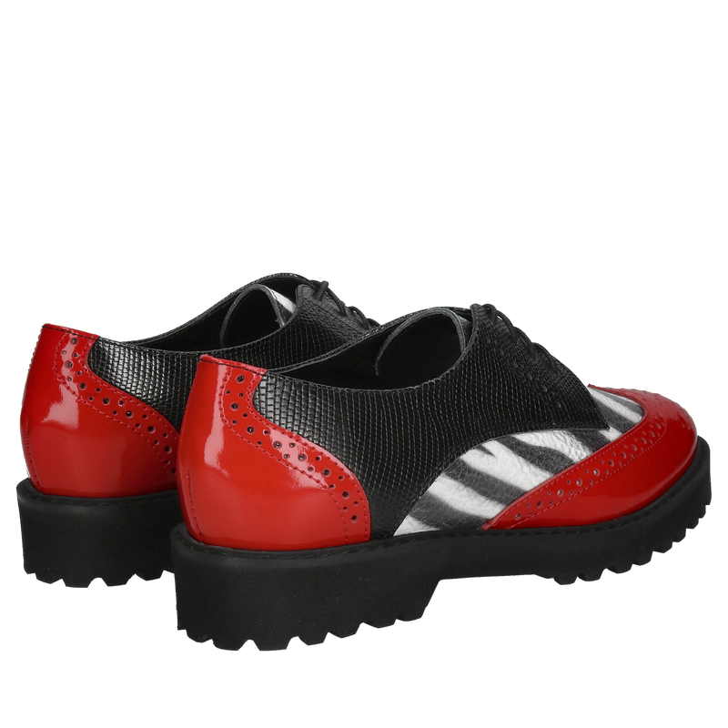 Kolorowe półbuty sznurowane, wyrazisty styl i wysokiej jakości skóra